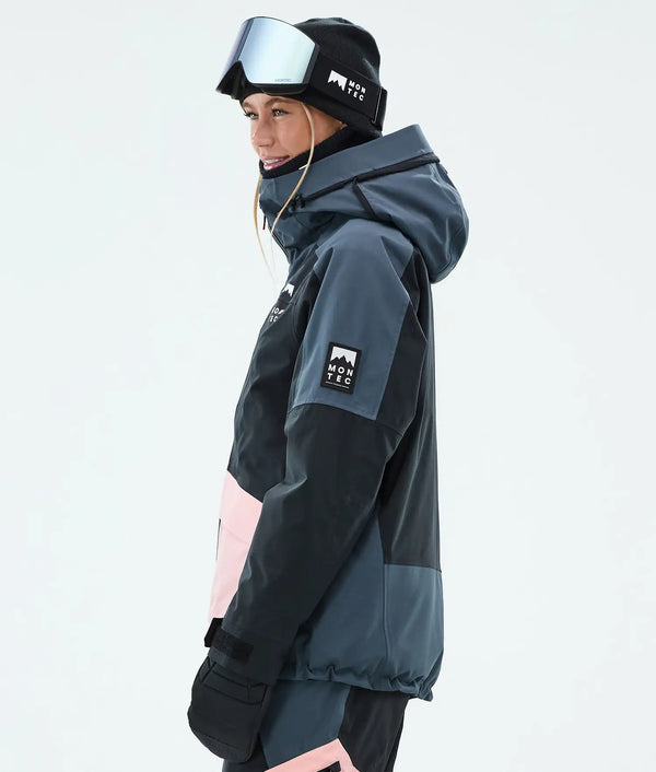 Morpheus W Damen-Skijacke – Metallblau / Schwarz / Soft Pink